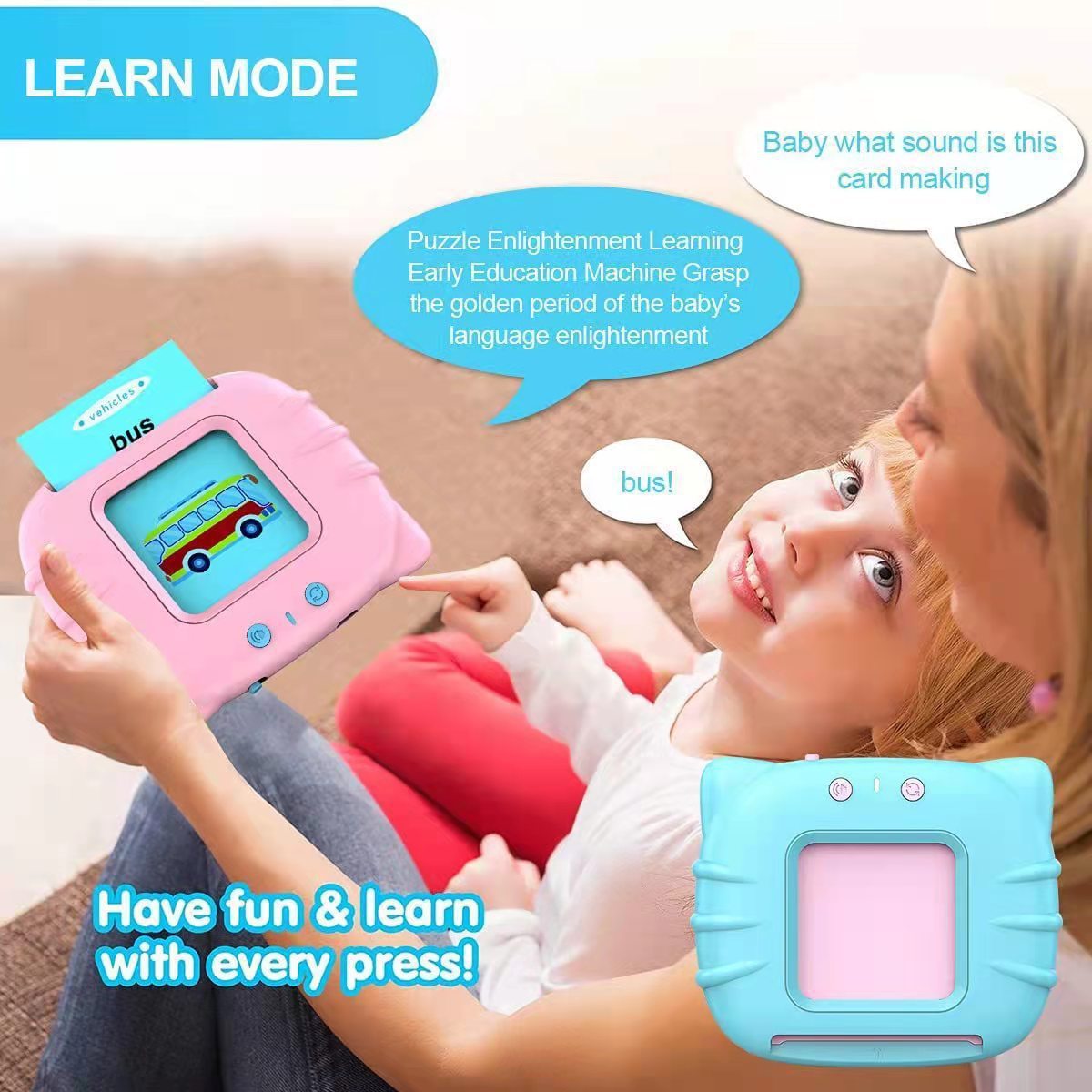 11cd2479-2024-4175-b970-33af9687b681.jpg Children's Enlightening Early Education Smart Pure English Card - Image 1