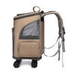 Portable Folding Trolley Pet Backpack Traveling Cat Backpack With Universal Wheel Trolley Pet Bag - Image 7