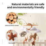 Room Hand-eye Coordination Decoration Wind Chimes Crib Felt Forest Animal Cloud Moon Bed Bell - Image 8