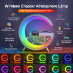 New Intelligent G Shaped LED Lamp Bluetooth Speake Wireless Charger Atmosphere Lamp App Control For Bedroom Home Decor - Image 2