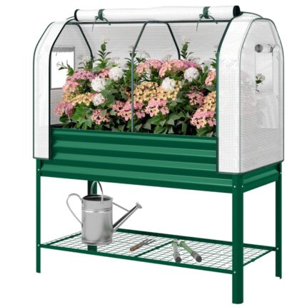Raised Garden Bed With PE Greenhouse