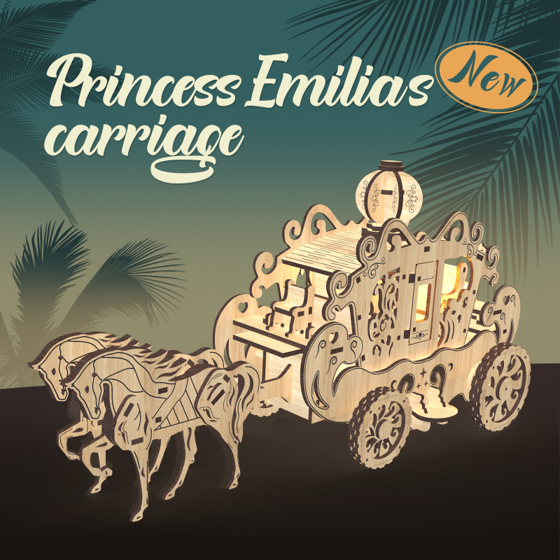 a6303b0c-092b-467a-9798-1c97390965b3.jpg Home Fashion Simple Princess Amelia Carriage Modeling Puzzle Toys - Image 1