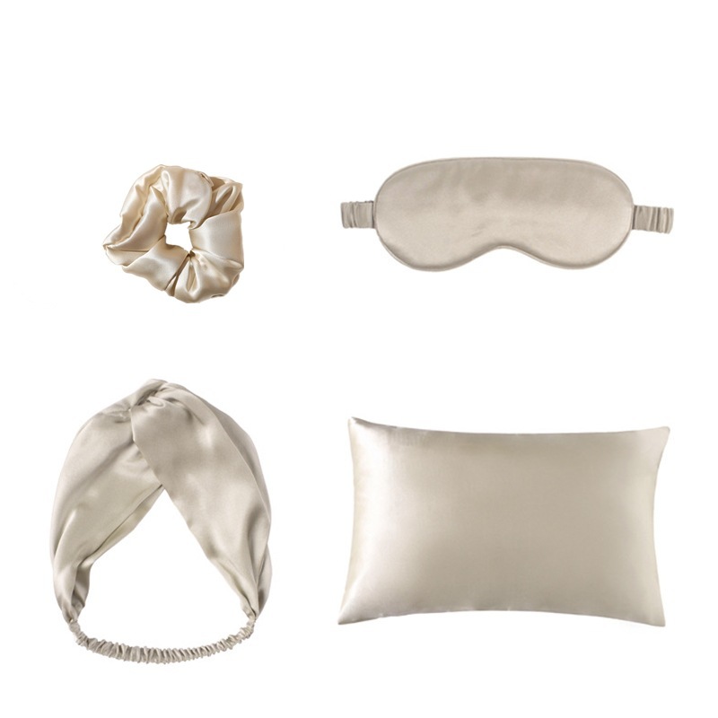 dc02e2c4-db49-43e3-9963-a12d1e4049c4.jpg Double-sided Silk Eye Mask Pillowcase Hair Tie Four-piece Set - Image 1